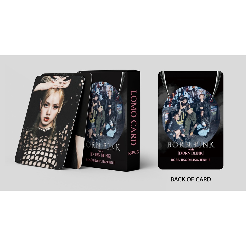 Thẻ Lomo card BlackPink bo góc BORN PINK Đen Shut Down Album Thần Tượng Kpop