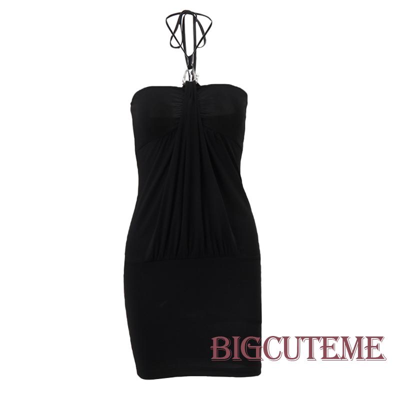 Đầm Midi Hai Dây Mùa Hè Màu Đen Cho Nữ