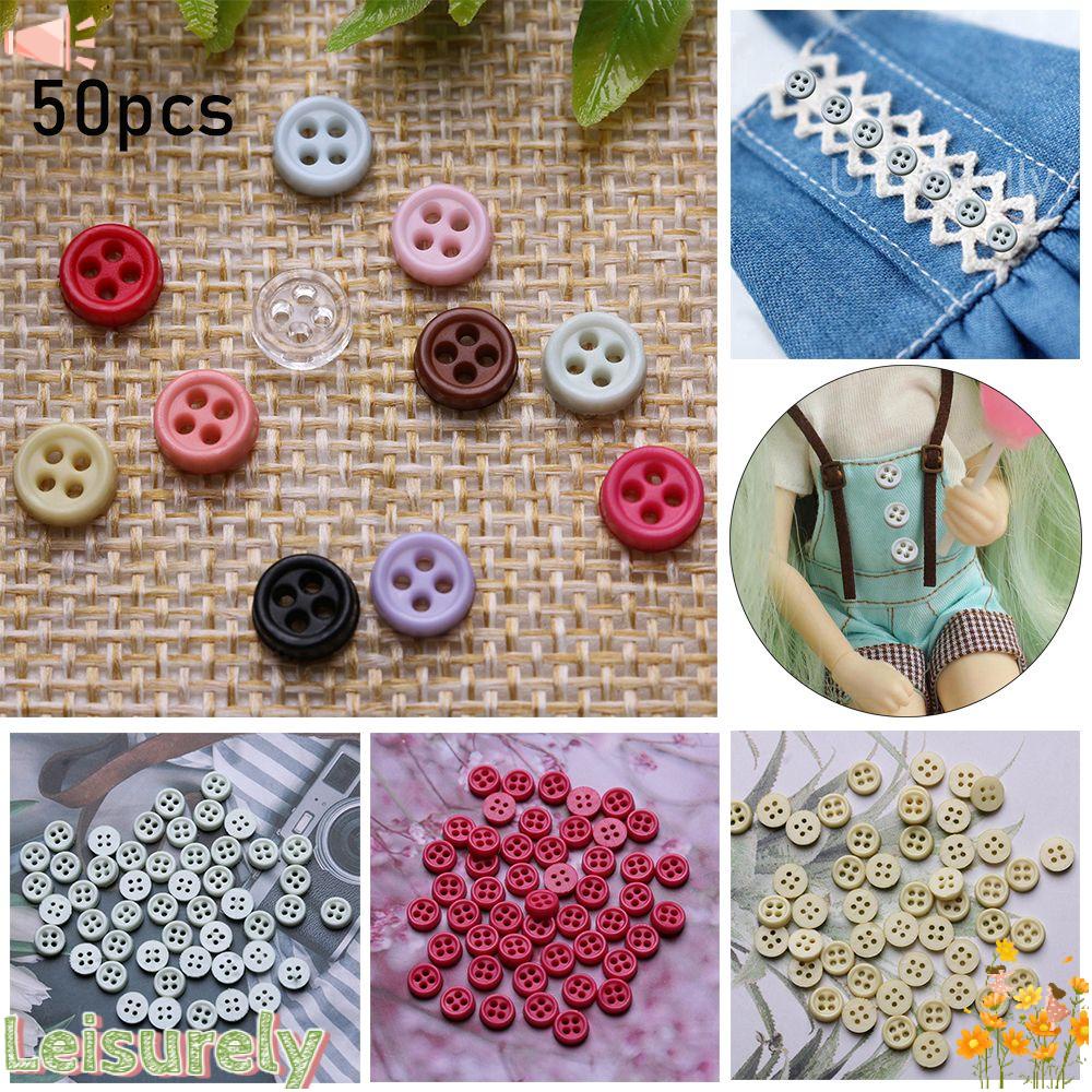 Set 50 Cúc Áo 6mm Nhiều Màu Sắc Dùng Để Trang Trí Nhà Búp Bê
