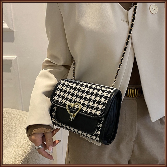 Túi Đeo Chéo Hình Vuông Cỡ Nhỏ Phối Dây Đeo Sợi Xích Phong Cách Cổ Điển Thời Trang Cho Nữ