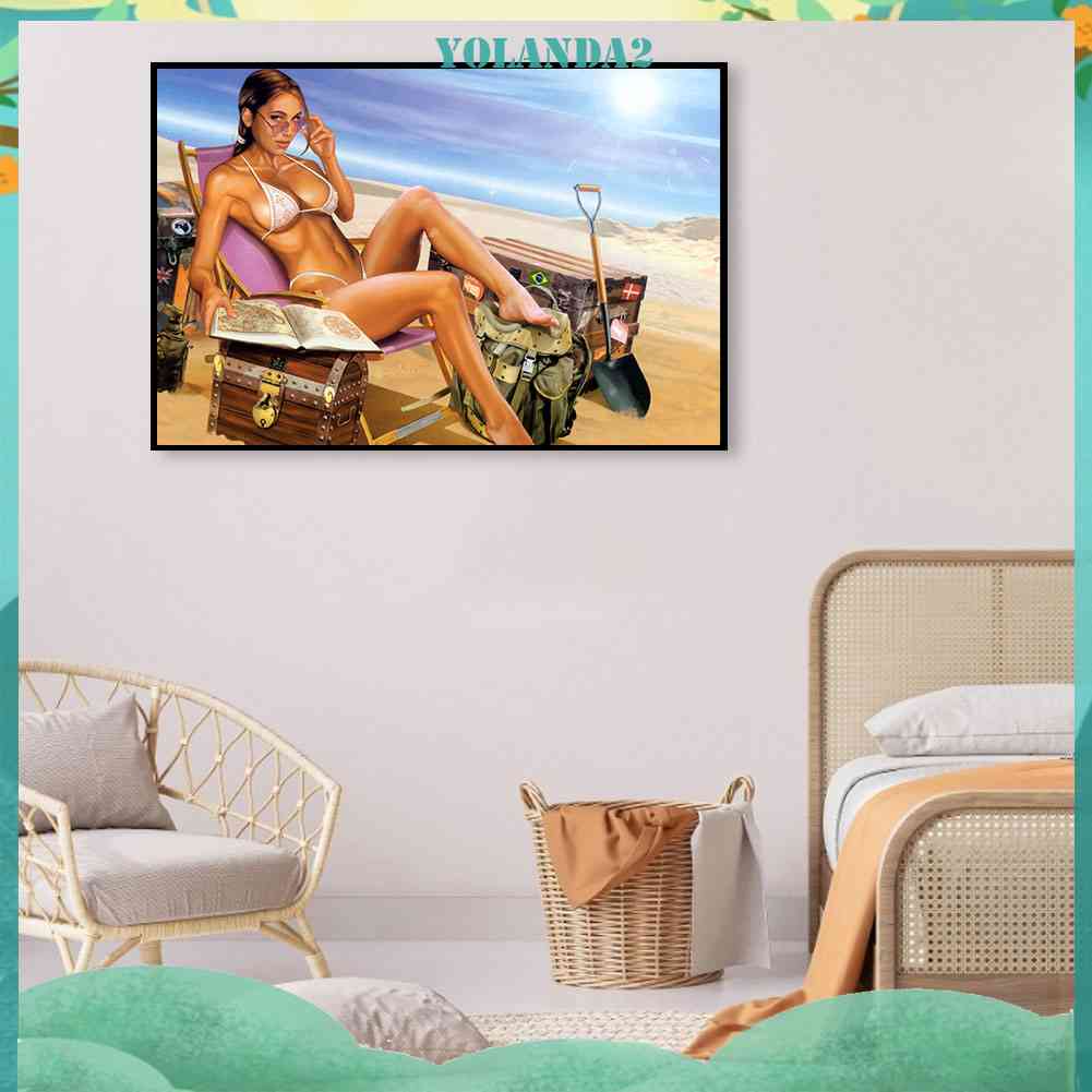 Tranh Đính Đá Kim Cương Toàn Bộ 5D DIY Hình Vẽ Người Đẹp Trang Trí Nhà Cửa