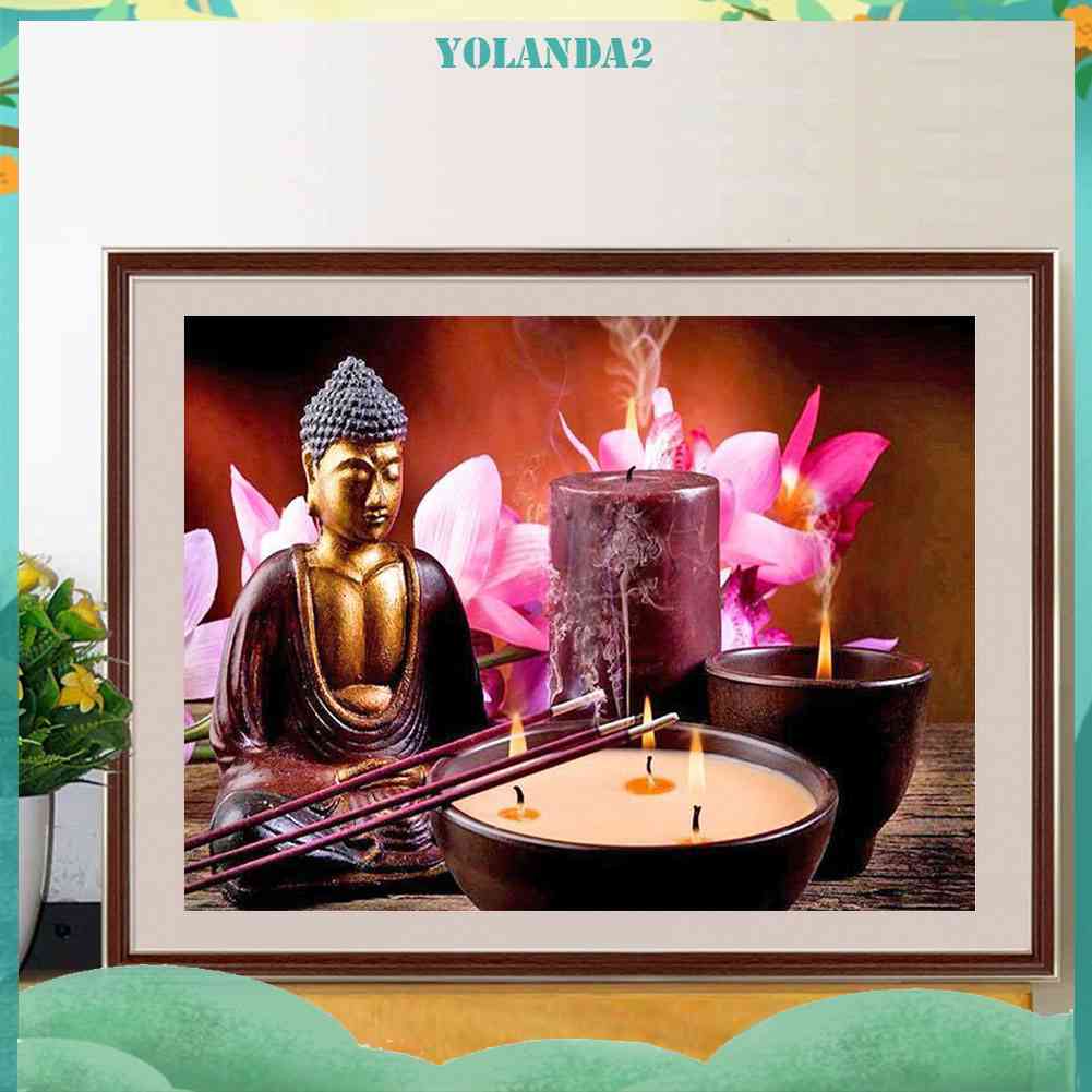 Bộ Tranh Đính Đá 5D Toàn Diện Họa Tiết Đức Phật Độc Đáo DIY Dùng Trang Trí