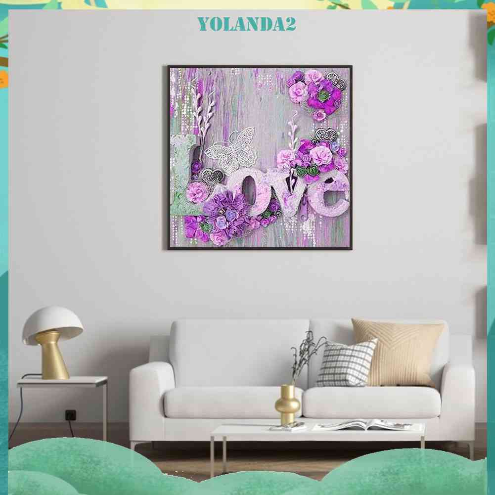 Bộ Tranh Đính Đá Toàn Bộ Họa Tiết Trái Tim Độc Đáo Trang Trí Nhà Cửa