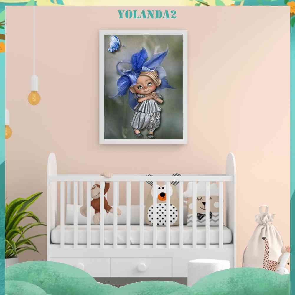 Tranh Đính Đá Kim Cương Toàn Bộ 5D DIY Hình Vẽ Búp Bê Mắt To