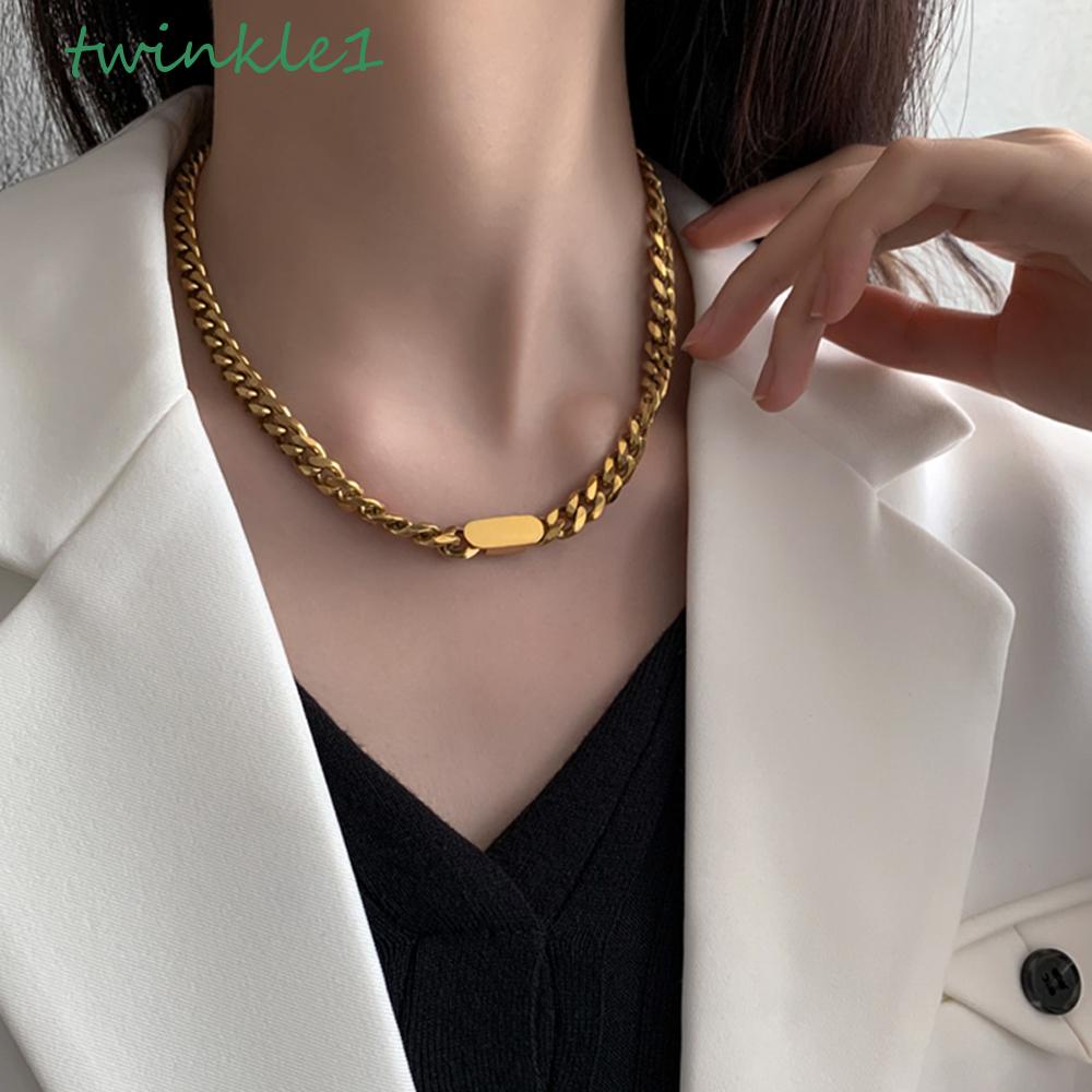 Vòng Tay Dây Xích Bằng Thép Titan Lấp Lánh Thời Trang Cho Nữ