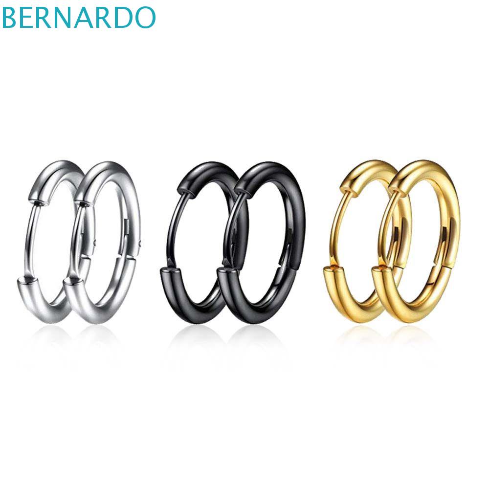 Bông Tai Tròn Mini BERNARDO|1 Cặp Nhẫn Thép Titan Màu Sắc Thời Trang Dành Cho Nam Và Nữ