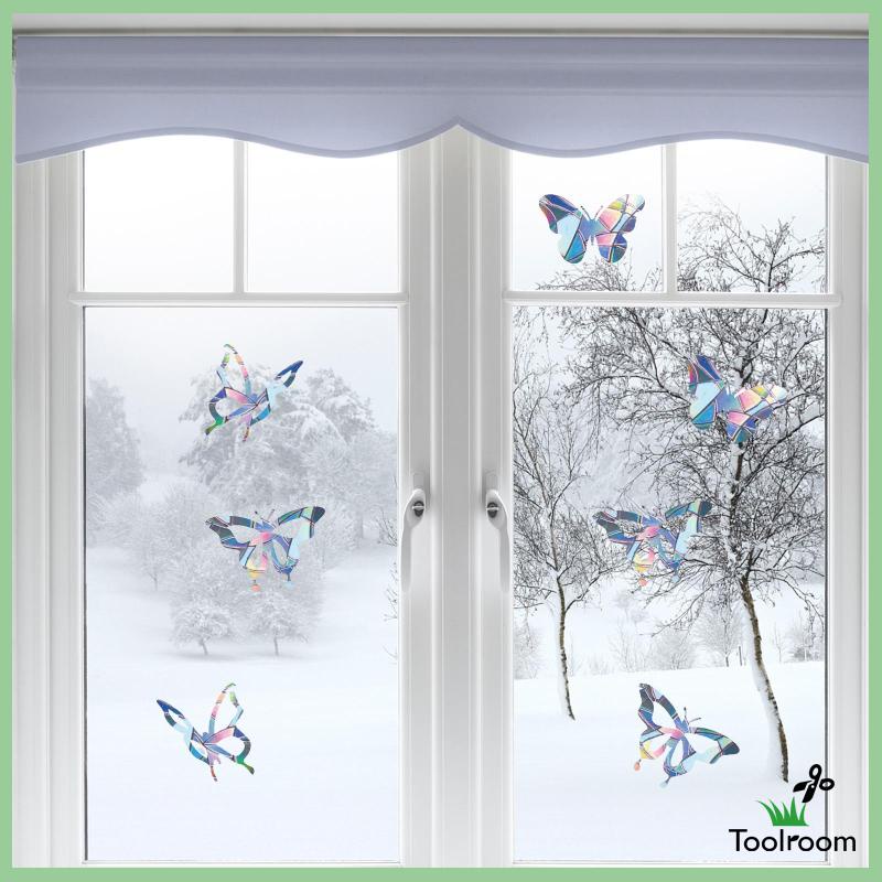 Bộ 2 Miếng Dán Hình Bướm Màu Cầu Vồng Cho Cửa Sổ Xe Hơi