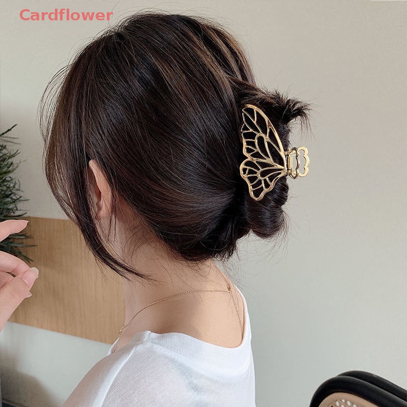 Kẹp Tóc Bướm Kim Loại Màu Vàng Thời Trang Thanh Lịch