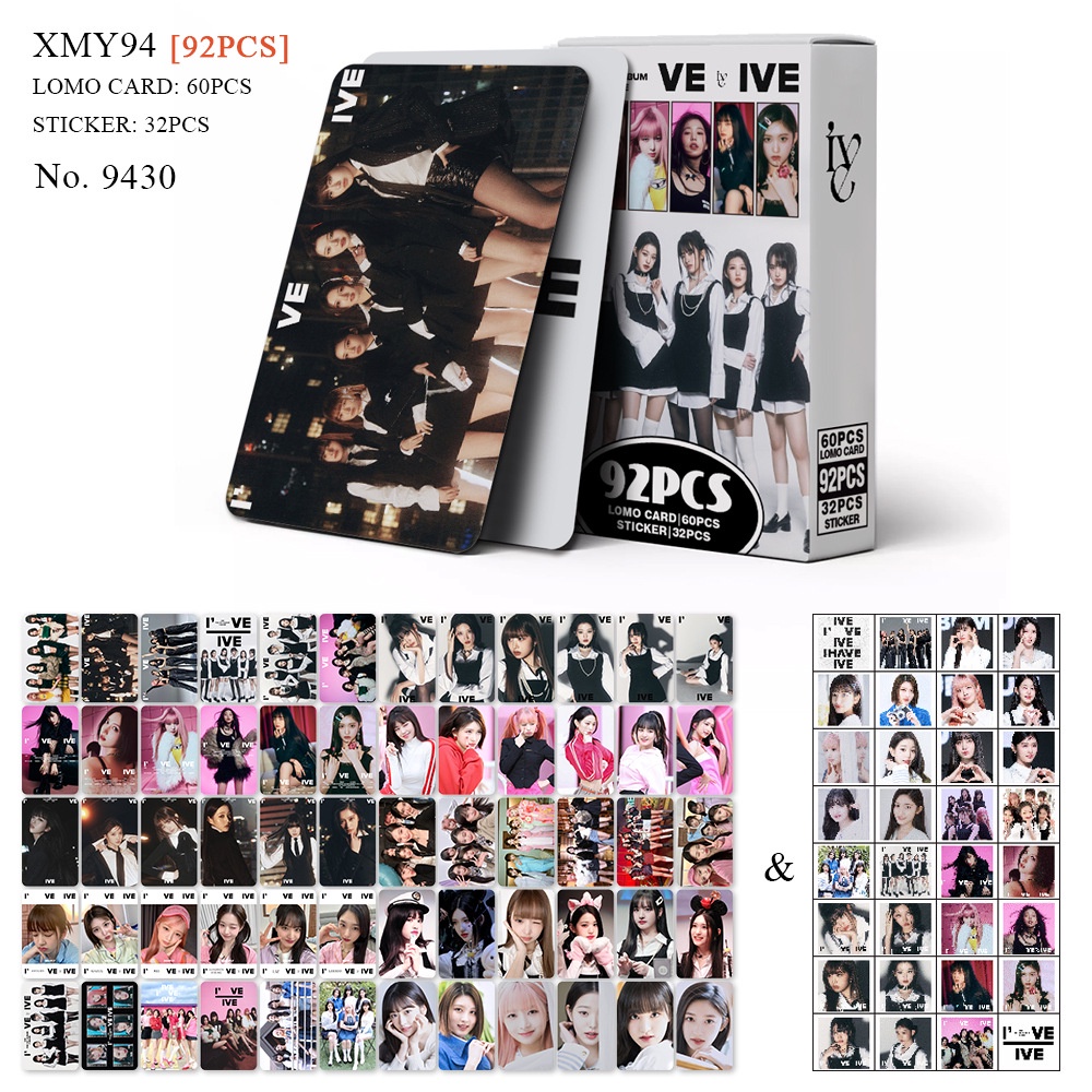 IVE Album《I'VE IVE》Photocard Double Sided Lomo Card 60 thẻ + nhãn dán 32 chiếc