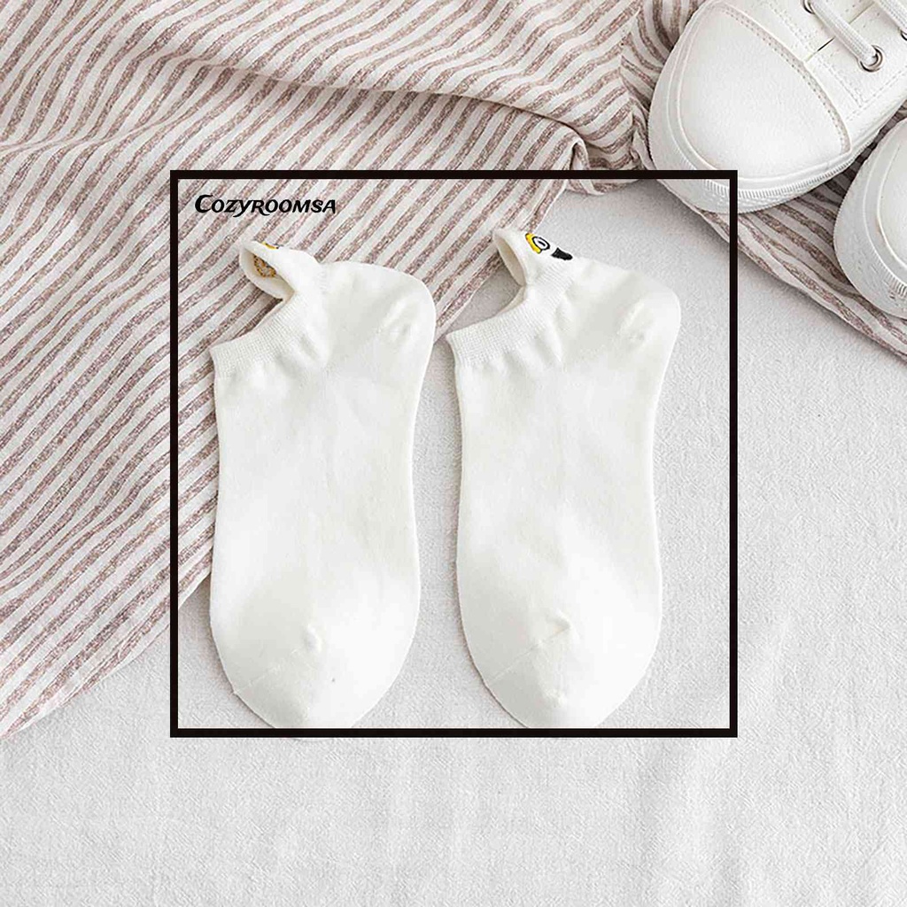 Set 10 Đôi Tất Cổ Thuyền Chống Trượt Thêu Hoa