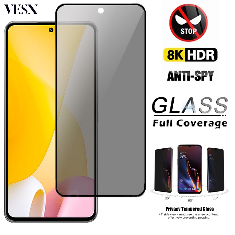 Kính cường lực full màn chống nhìn trộm chống vân tay cho Xiaomi Mi 13T 13 12 12T 11 11T 10T 9 9T 8 SE Lite Pro CC9 CC9E 4G 5G 2023