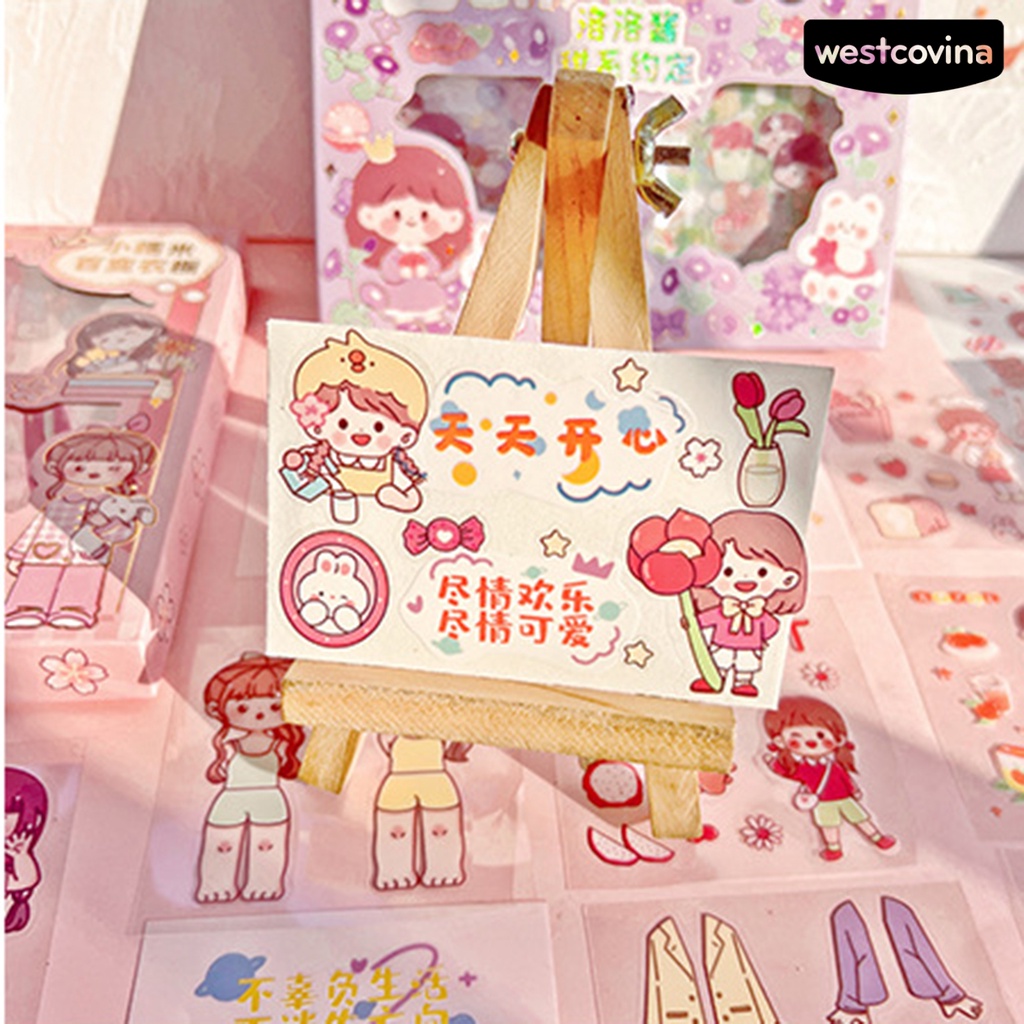 [COD]♪Hộp 100 Miếng Dán Trang Trí Sổ Tay Bằng PVC Chống Thấm Nước Có Thể Tháo Rời