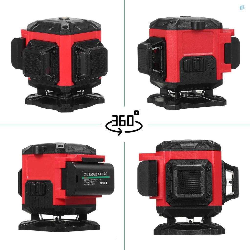 Thước Đo Bằng Laser 3X3600 (s2mwvn) 12 Cấp Độ Tự Điều Chỉnh 3x360° Mức Laser Xanh Lá Cây Với 2 Pin Sạc Lithium / Gắn Tường / Gắn / Điều Khiển Từ Xa Trong Nhà / Ngoài Trời