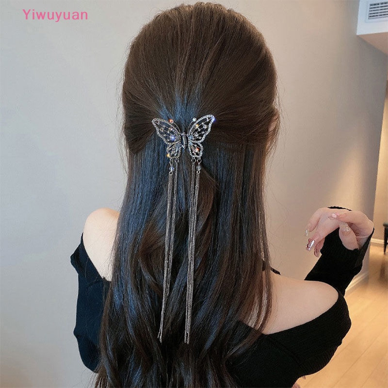 Kẹp Tóc Hình Bướm Đính Ngọc Trai Đơn Giản Phong Cách Hàn Quốc Cho Nữ