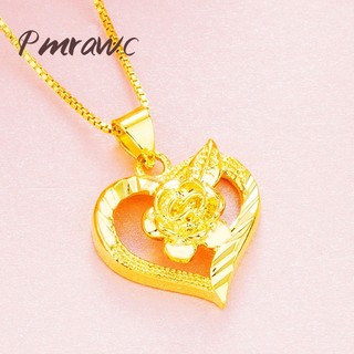 Pmrawc | vòng cổ mạ vàng 24k mặt trái tim fs1263