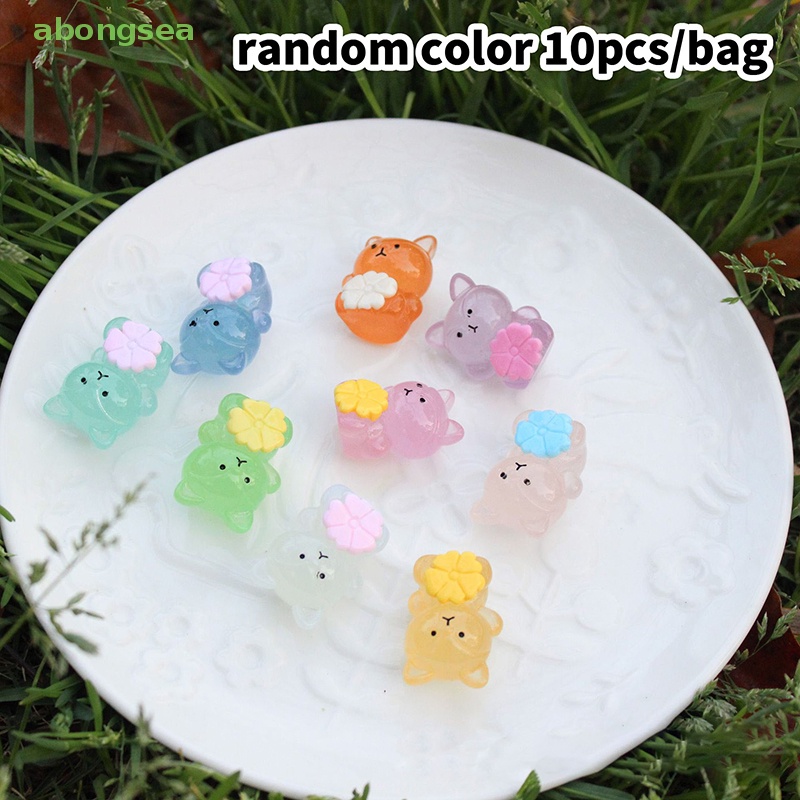 Set 10 Tượng Nhựa Phát Quang Hình Cáo Vịt Con Xinh Xắn Dùng Để Trang Trí Nội Thất