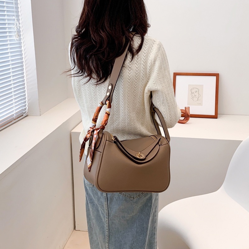 Ielgy Túi Xách Một Bên Vai Họa Tiết Vỏ Quả Vải Phong Cách retro Dành Cho Nữ