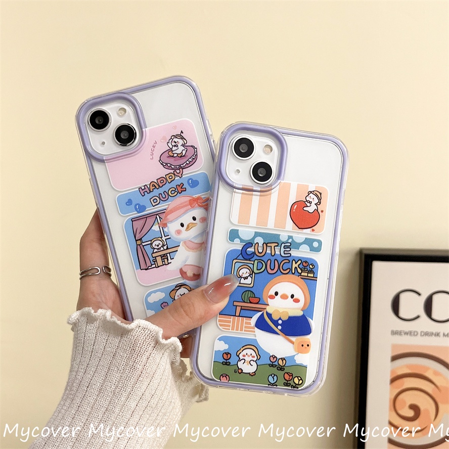 Ốp Điện Thoại Silicon Mềm Hình Chú Vịt Hoạt Hình Dễ Thương Cho iPhone 14 13 12 11 Pro Max X XR Xs Max 6 7 8 Plus