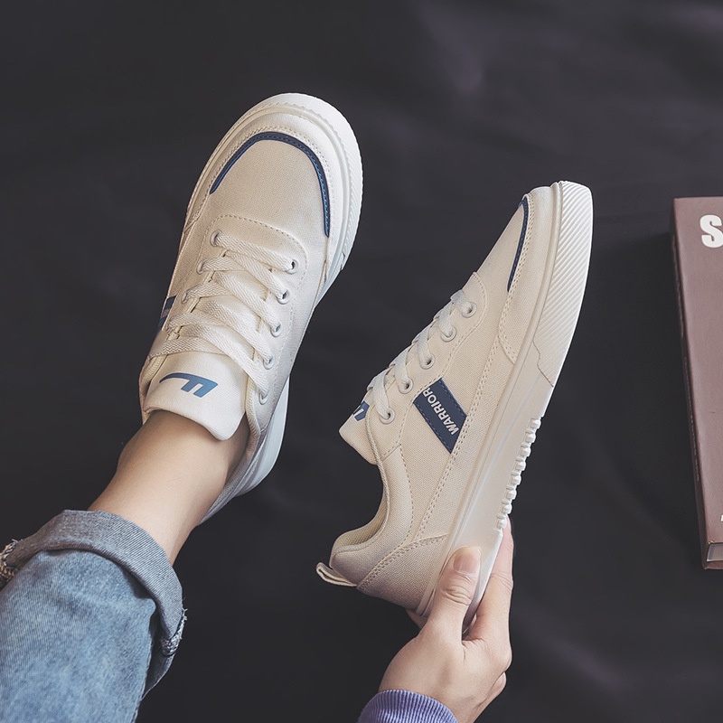 Giày Thể Thao Vải Canvas Màu Trắng Phong Cách Mới 2022 0842 Cho Nam