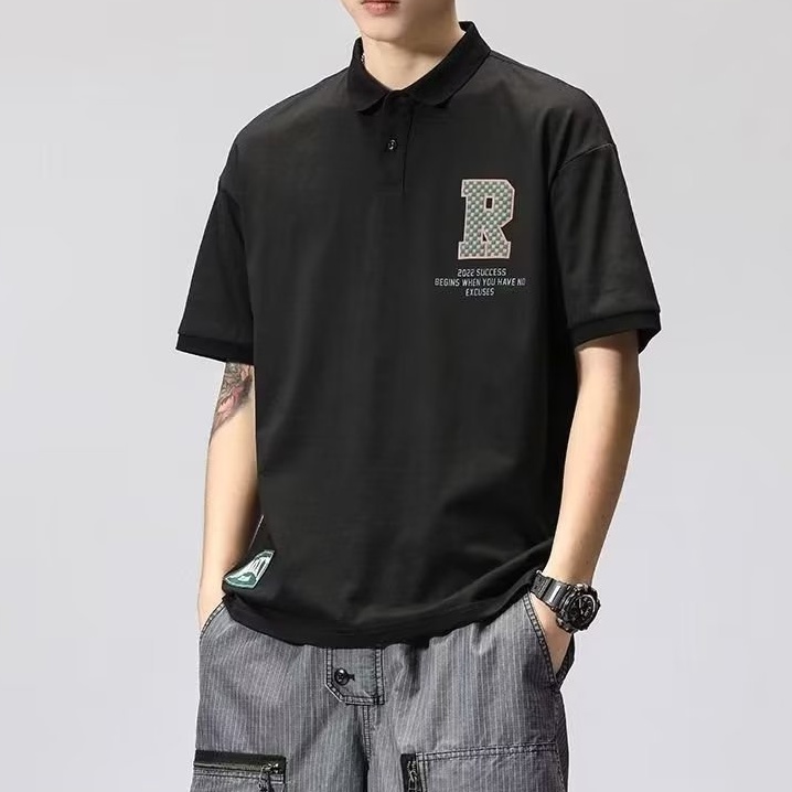 Áo Thun Polo Tay Ngắn Dáng Rộng Phong Cách Thời Trang Hàn Quốc Cho Nam Giới