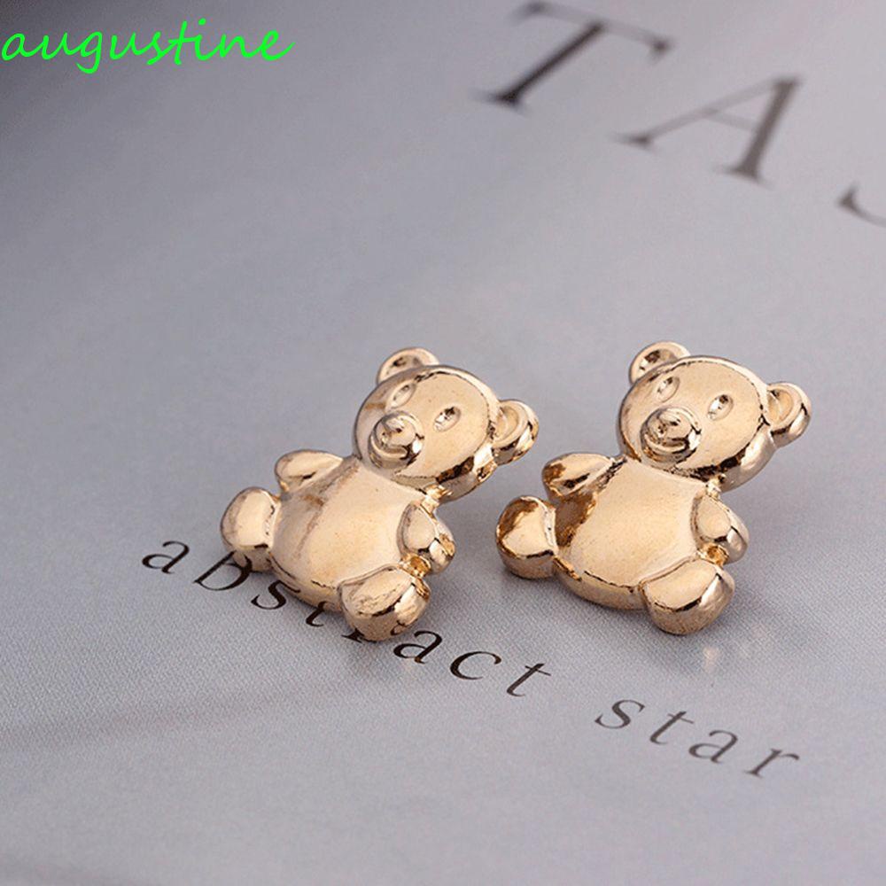 Bộ 5 / 10 Nút Kim Loại Hình Gấu Dễ Thương|Nút Trang Trí Hình Động Vật Dành Cho May Vá