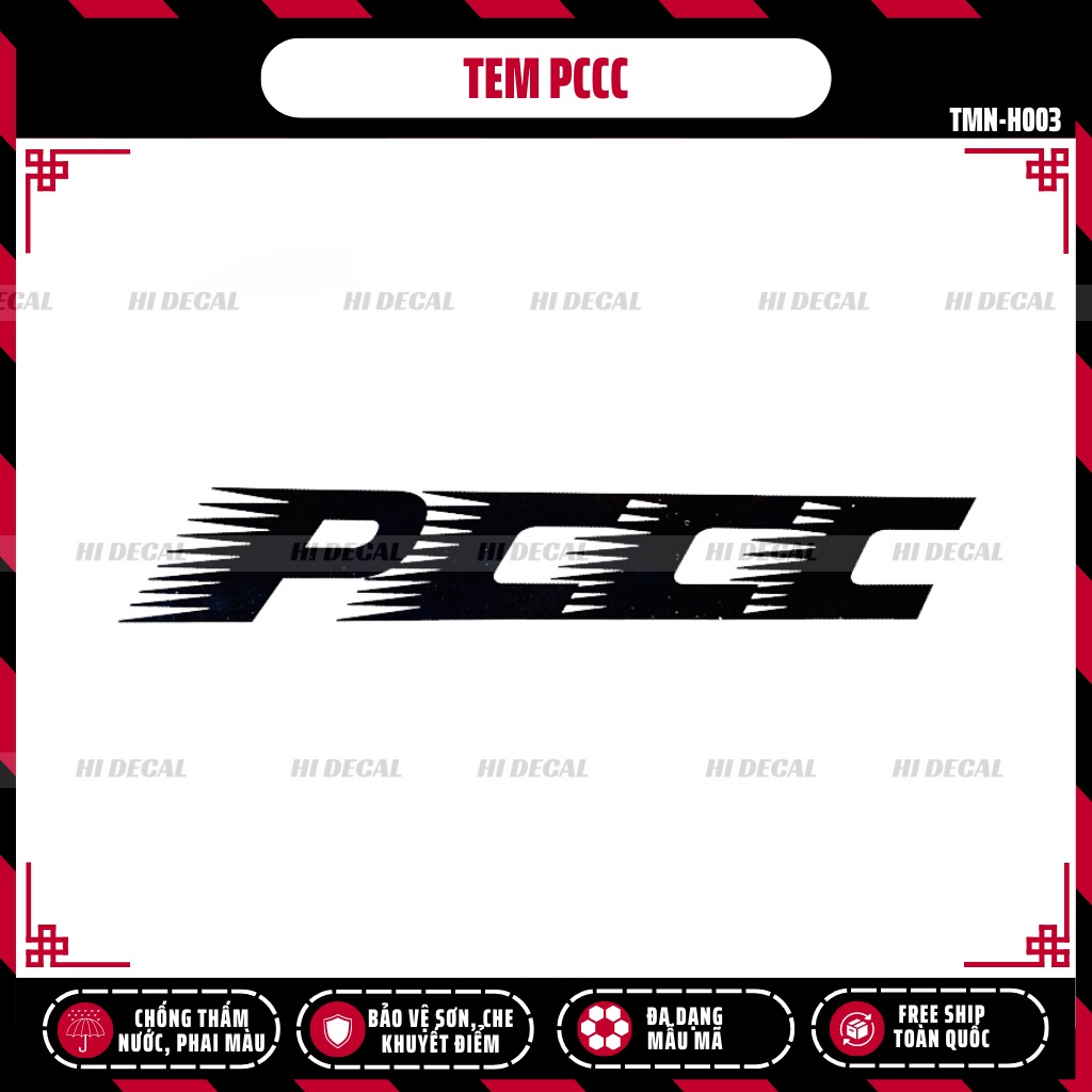 Tem PCCC Phản Quang dán xe cho mọi dòng xe | TMN-H003 | Decal cao cấp chống nước, chống phai màu