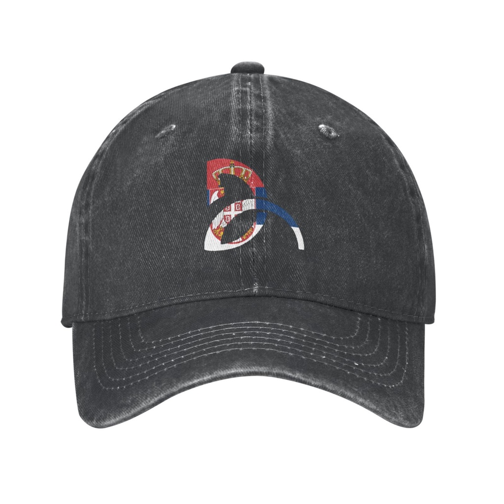 Logo Novak Djokovic D với cờ Serbia Mũ cao bồi Retro Hip Hop