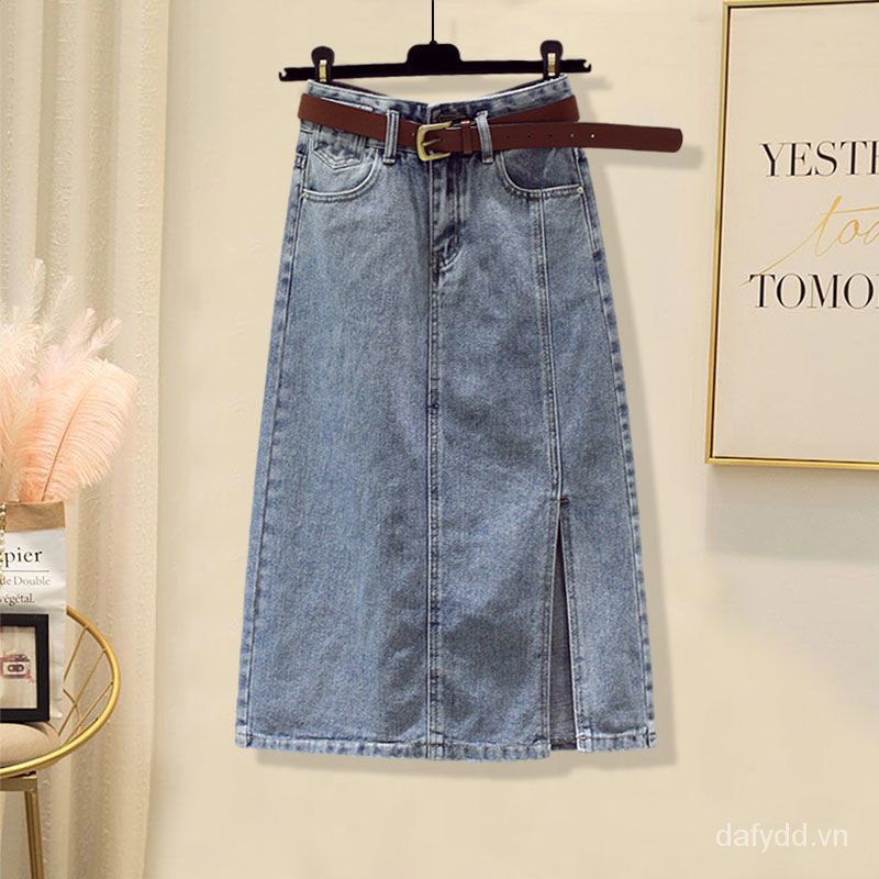 Set Áo Sơ Mi Ngắn Tay Cổ Bẻ Phối Chân Váy Denim Dáng Rộng Thời Trang Mùa Hè 200V Cho Nữ