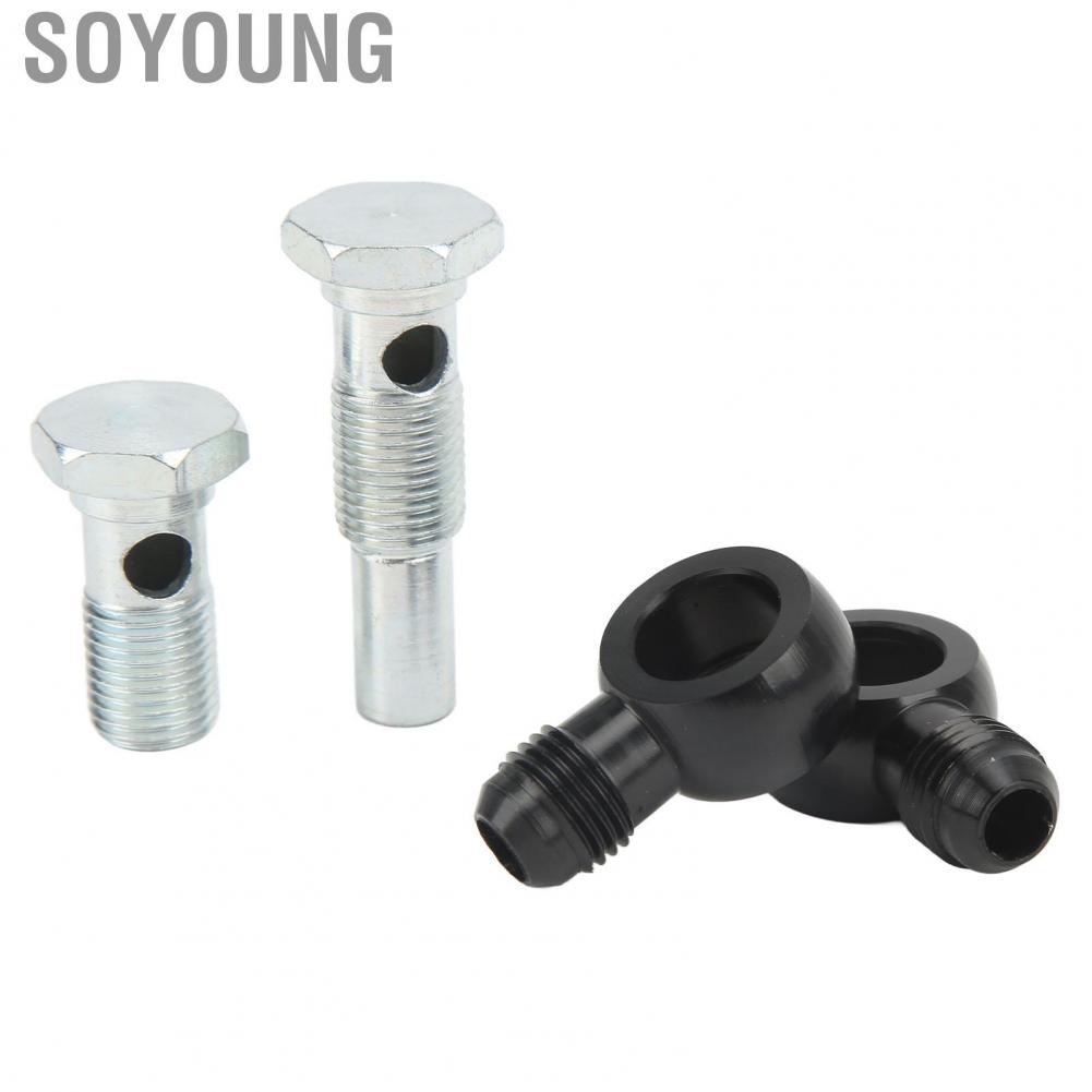 Soyoung Trans Oil Cooler Adapter  Transmission Cooler Banjo Fitting Kit AN6x1/4NPSM Antirust High Hardness 90 Degree  for 4L80E Transmissions