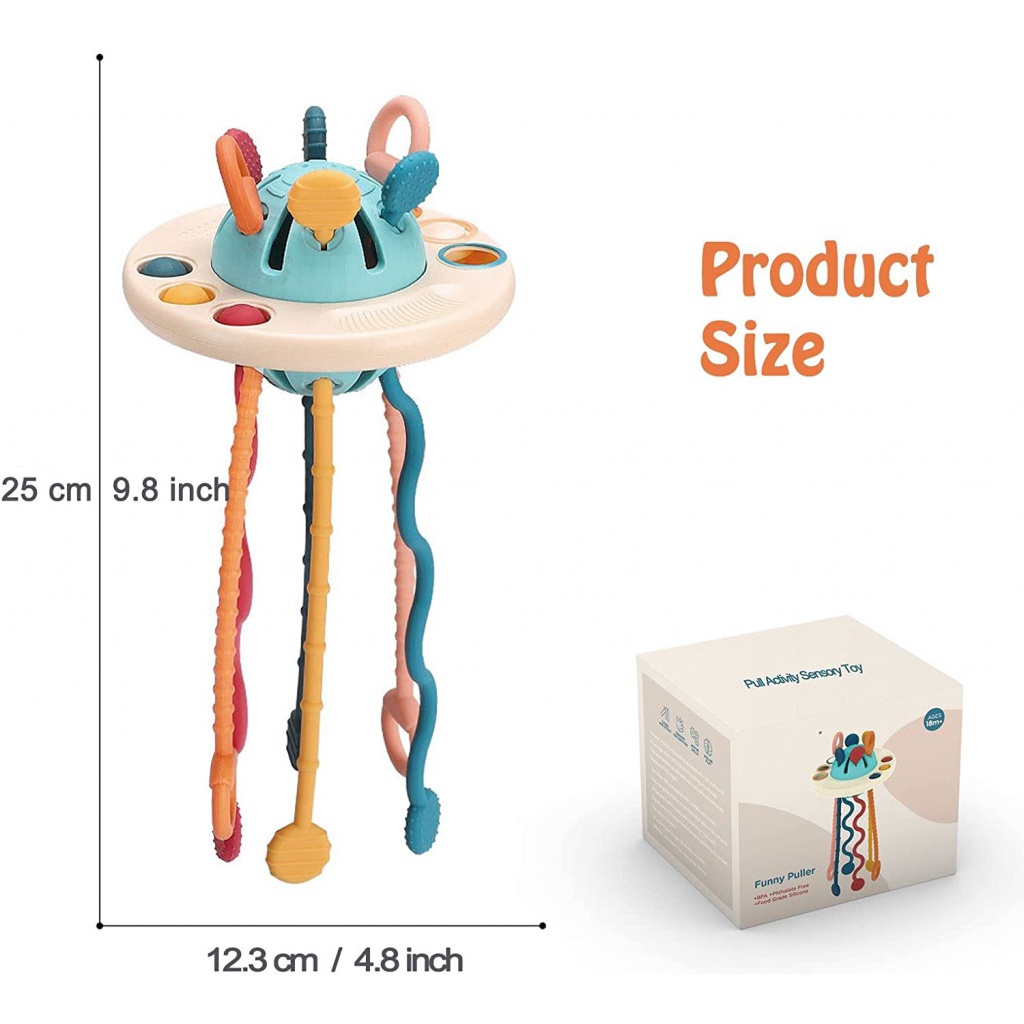 Đồ Chơi Đĩa Kéo UFO Cảm Biến Theo Phương Pháp Montessori 18M + 18 Tháng Cho Bé