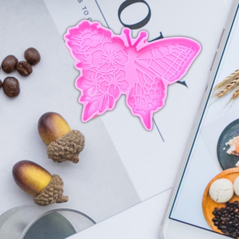 Khuôn Silicone Làm Đế Lót Ly Hình Bươm Bướm DIY