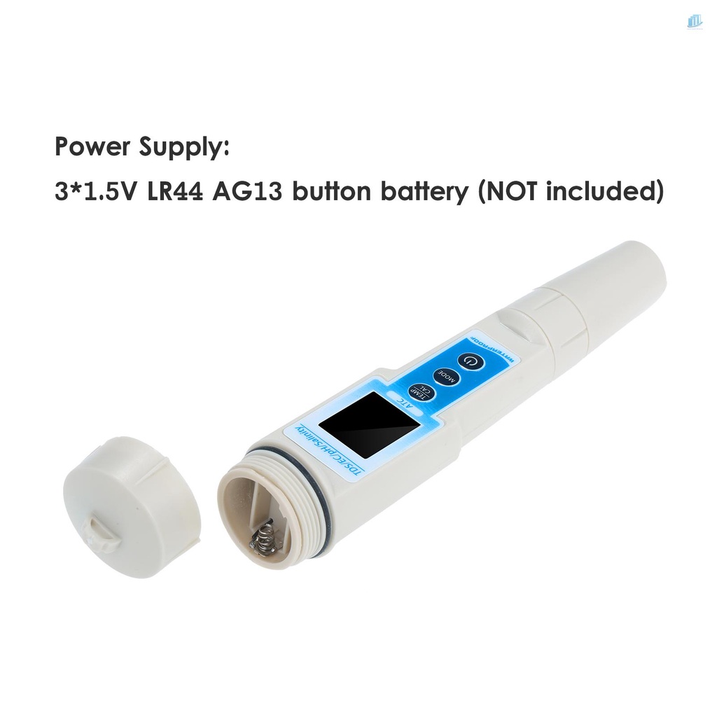 Đồng Hồ Thông Minh 5 Trong 1 pH Chống Thấm Nước Đa Chức Năng TDS / EC / pH / Salinity / Đo Nhiệt Độ Nước Có Màn Hình LCD Hiển Thị