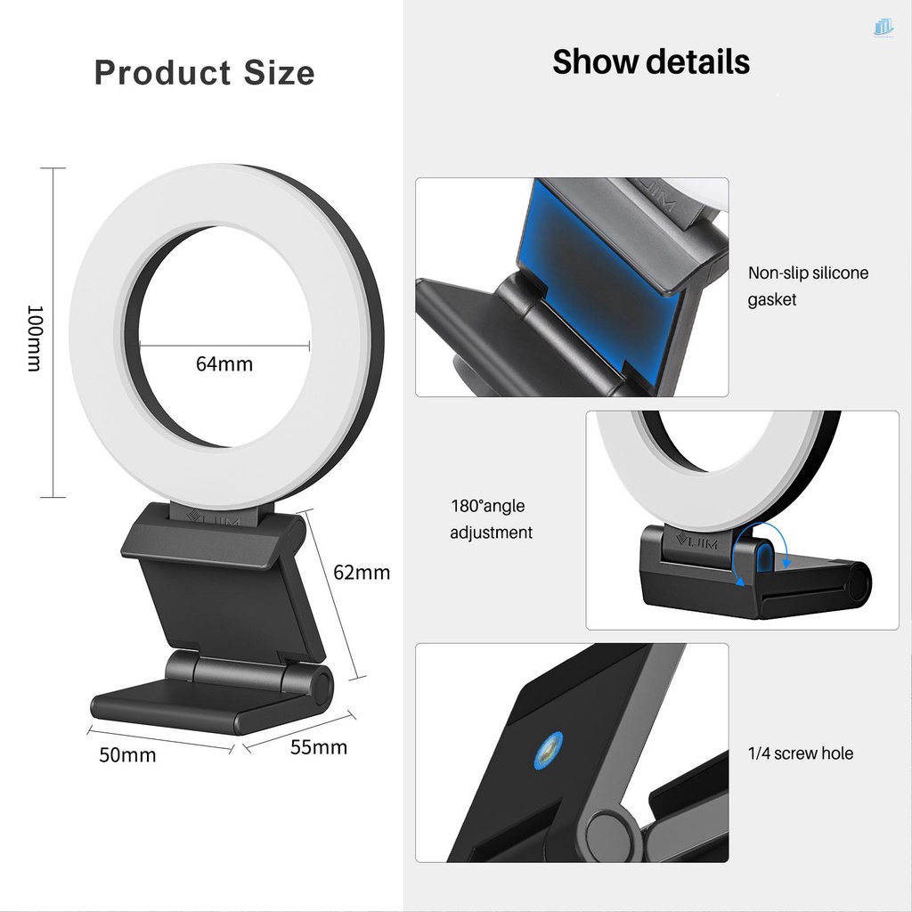 Vòng Đèn LED 3 Chế Độ Ánh Sáng 3000K-8000K VIJIM CL07 4 Inch Chuyên Dụng Cho Việc Giảng Dạy Trực Tuyến