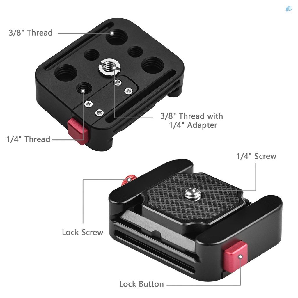 ANDOER Đĩa Gắn Chuyển Đổi Tháo Lắp Nhanh Arca Swiss Tiêu Chuẩn 1 / 4-inch Cho Chân Máy Ảnh Tripod