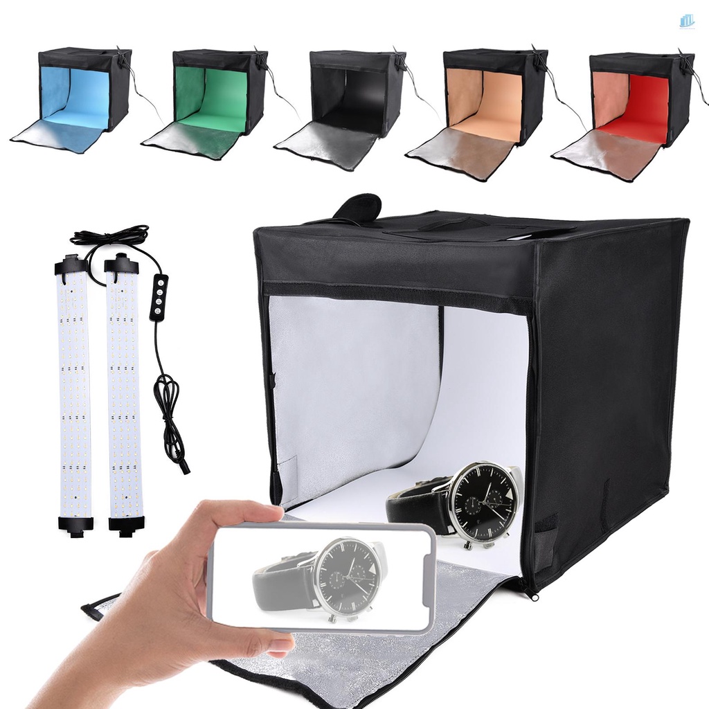 Hộp Đèn LED Chụp Ảnh Mini 40 * 40 * 40CM 144 Hạt Có Thể Gập Lại 2800-5800K Bi