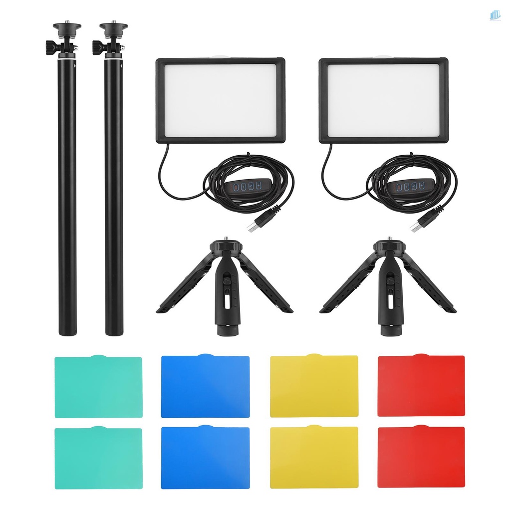 Bộ 2 Đèn LED USB Andoer 3200K-5500K 120 Hạt 14 Chiều 148cm / 58in Có Thể Điều Chỉnh Độ Sáng / Đỏ / Trắng / Đỏ