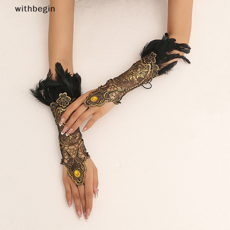 Găng Tay Hở Ngón Phối Ren Phong Cách Steampunk Thời Trang Gợi Cảm
