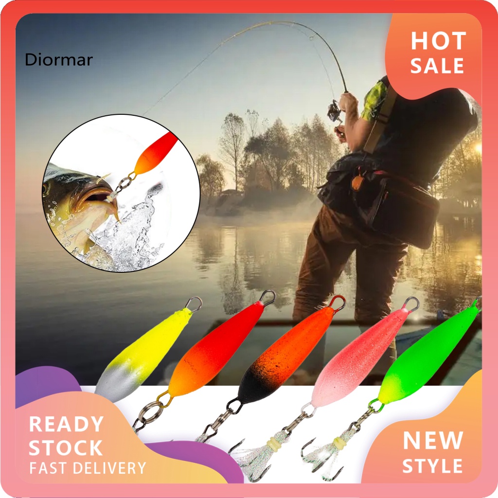 Bộ 5 Mồi Câu Cá Nổi Bằng Thép Không Gỉ Cứng Có Lưỡi Câu Sắc Bén Màu Ngẫu Nhiên