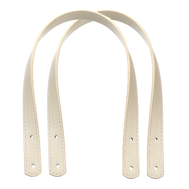 1 Cặp Dây Đeo Túi Xách Bằng Da PU Màu Trơn Đính Đinh Tán Thời Trang