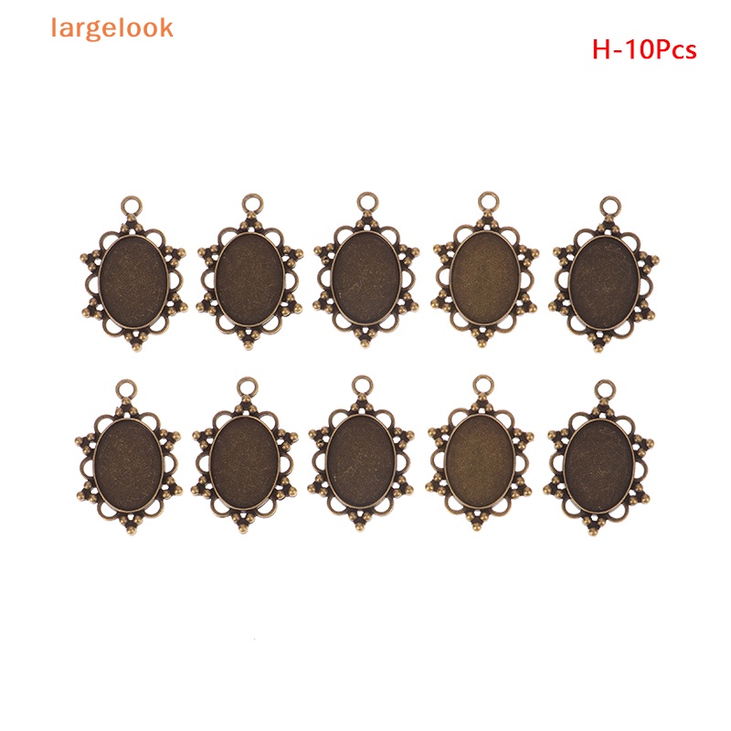 Set 10 Đế Đỡ Mặt Dây Chuyền Hình Oval 18 * 25MM Phong Cách Cổ Điển