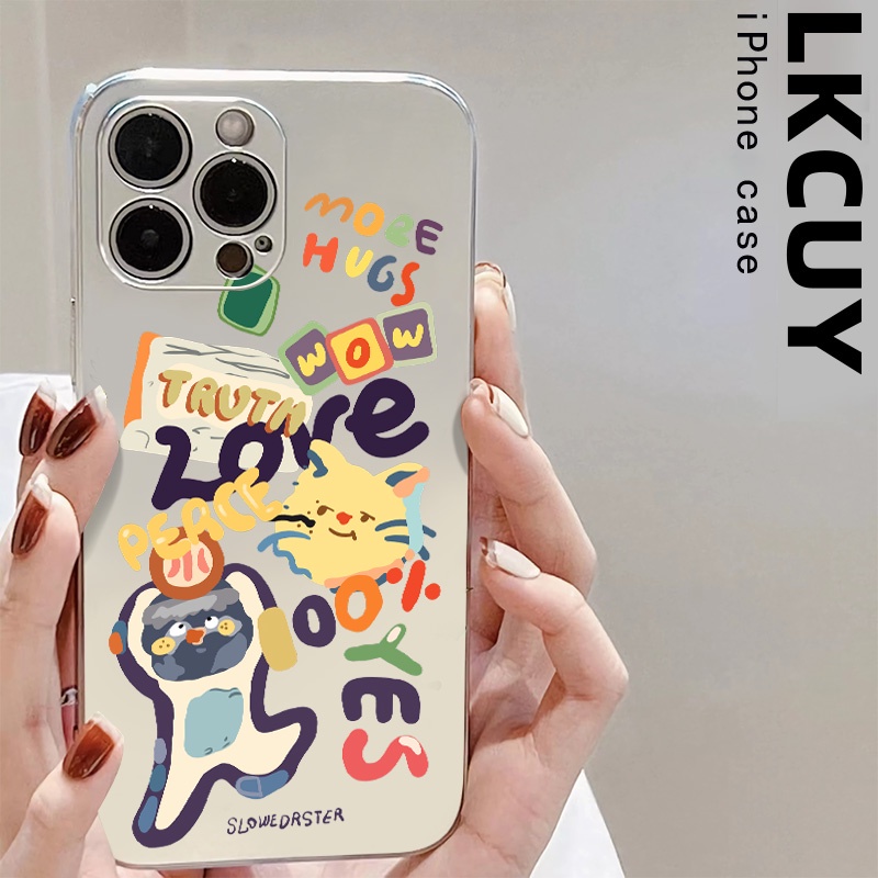 Ốp Điện Thoại Silicon TPU Mềm Mạ Điện Dễ Thương Chống Sốc Cho IPhone 11 14 13 12 Pro XS Max XR X 8 7 6S Plus