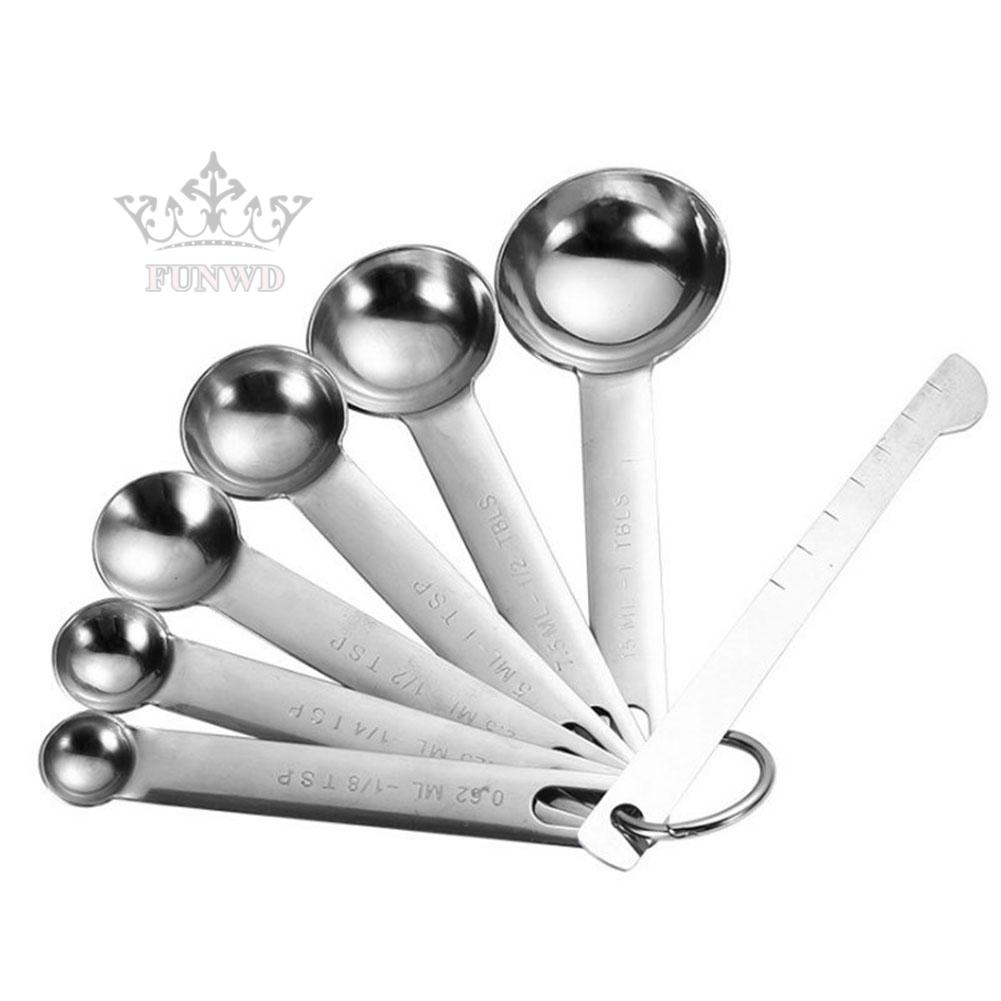 Bộ 5 Muỗng Đo Lường Kèm Tay Cầm Bằng Thép Không Gỉ Mới
