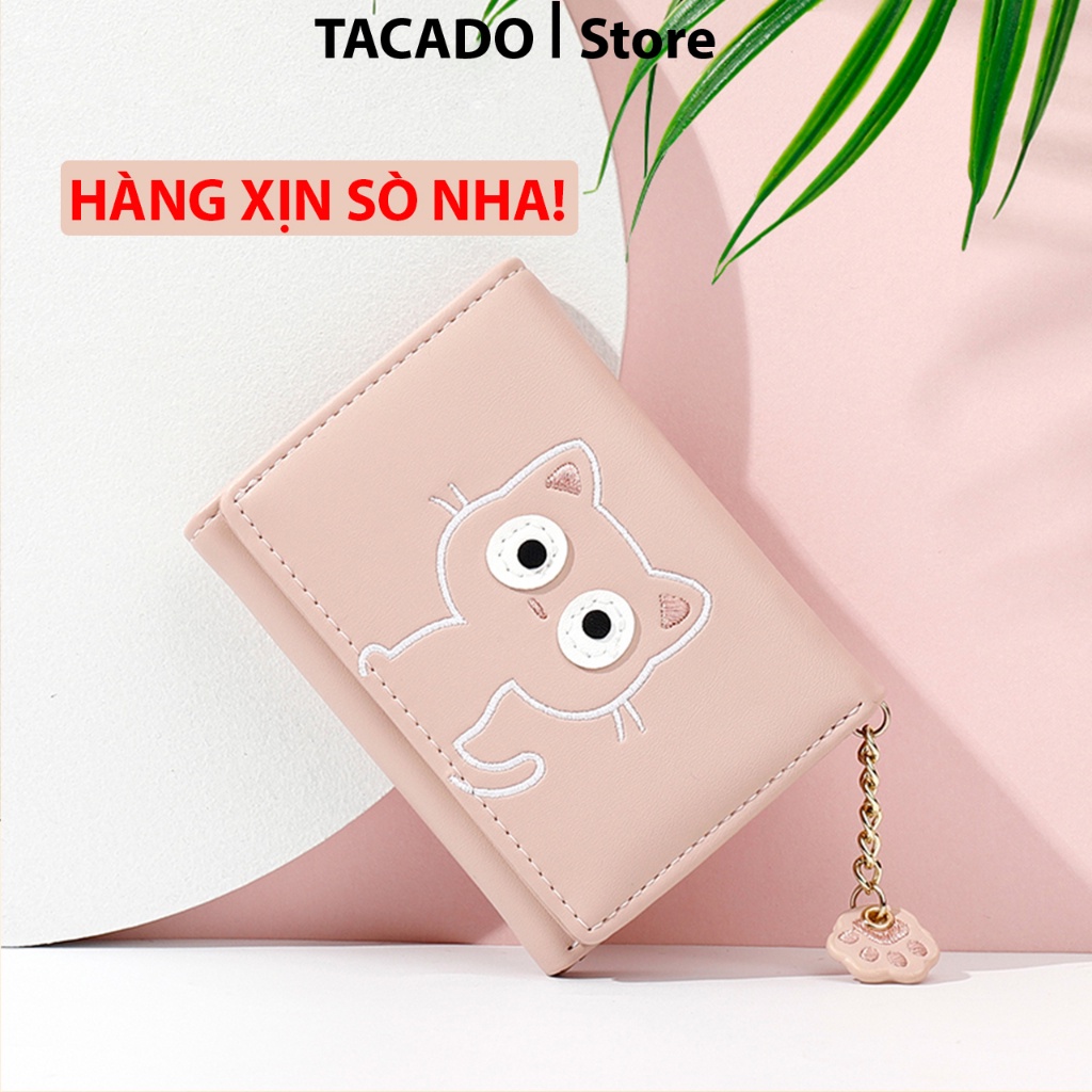 Ví ngắn xinh xắn cầm tay TAOMICMIC mặt mèo cute dễ thương nhỏ gọn bỏ túi - Hàng Chính Hãng