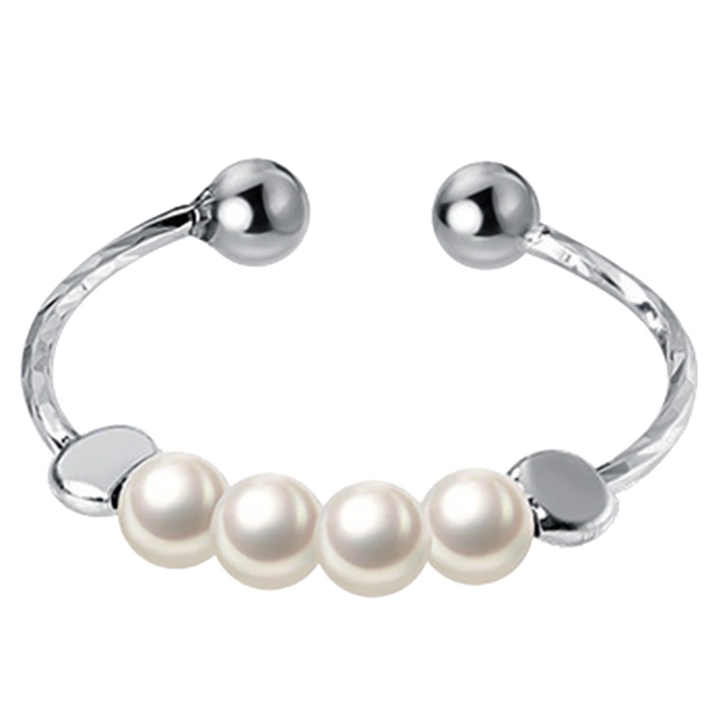 Nhẫn Hở Đính Hạt Ngọc Trai Tròn Sáng Tạo Có Thể Điều Chỉnh Thời Trang Giáng Sinh Năm Mới Cho Nữ