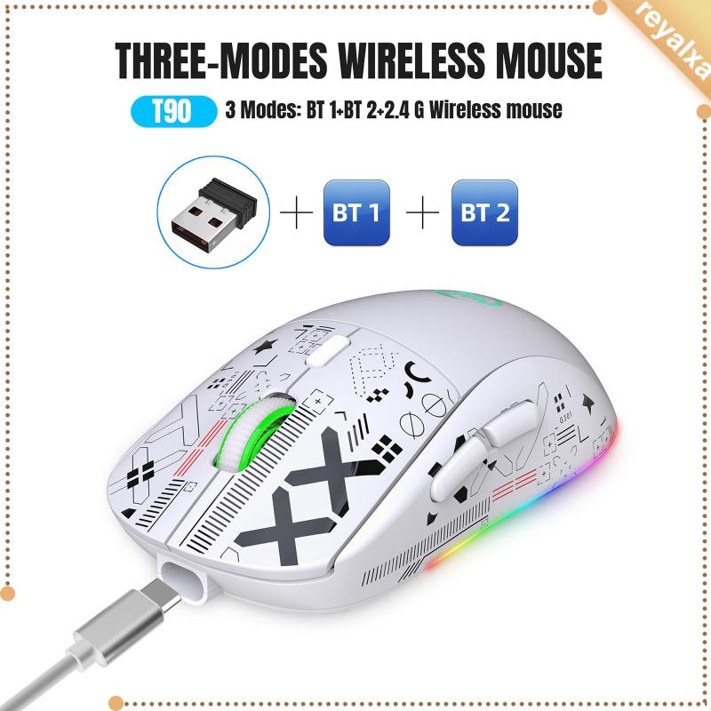 Chuột Chơi Game 2.4G Hai Chế Độ BT + USB) Có Đầu Nhận Tín Hiệu USB Tiện Dụng 3600 DPI Cho PC / Laptop