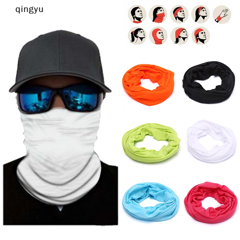 Qingyu Khăn Choàng Cổ Kiêm Khăn Tay Ma Thuật Liền Mạch Quấn Đầu Thể Thao Ngoà