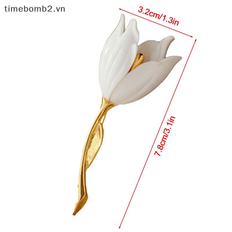 Ghim Cài Áo Hình Hoa Tulip Tráng Men Trang Trí Quần Áo
