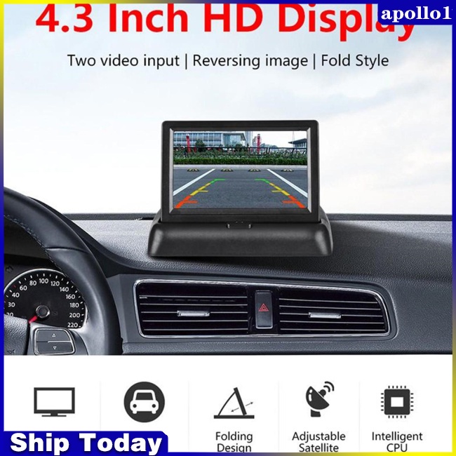 Màn Hình Lcd 4.3-Inch Tft Tầm Nhìn Ban Đêm Có Thể Gập Lại Cho Xe Hơi