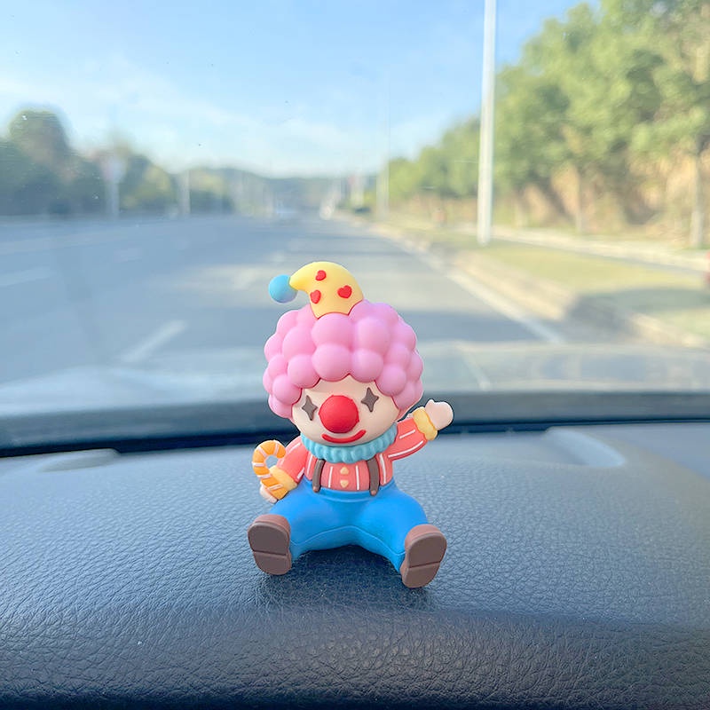 Cute Circus Clown Car Decoration Car Interior Accessories Car Center Console Decoration Supplies Collection High-End skQT