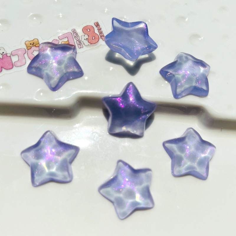 20 Kẹp Tóc Hình Ngôi Sao Năm Cánh Bằng Nhựa Resin DIY Cho Điện Thoại